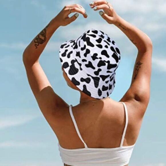 🍒 Bucket Hat Cherry print Reversible Bucket - Picture 7 of 9